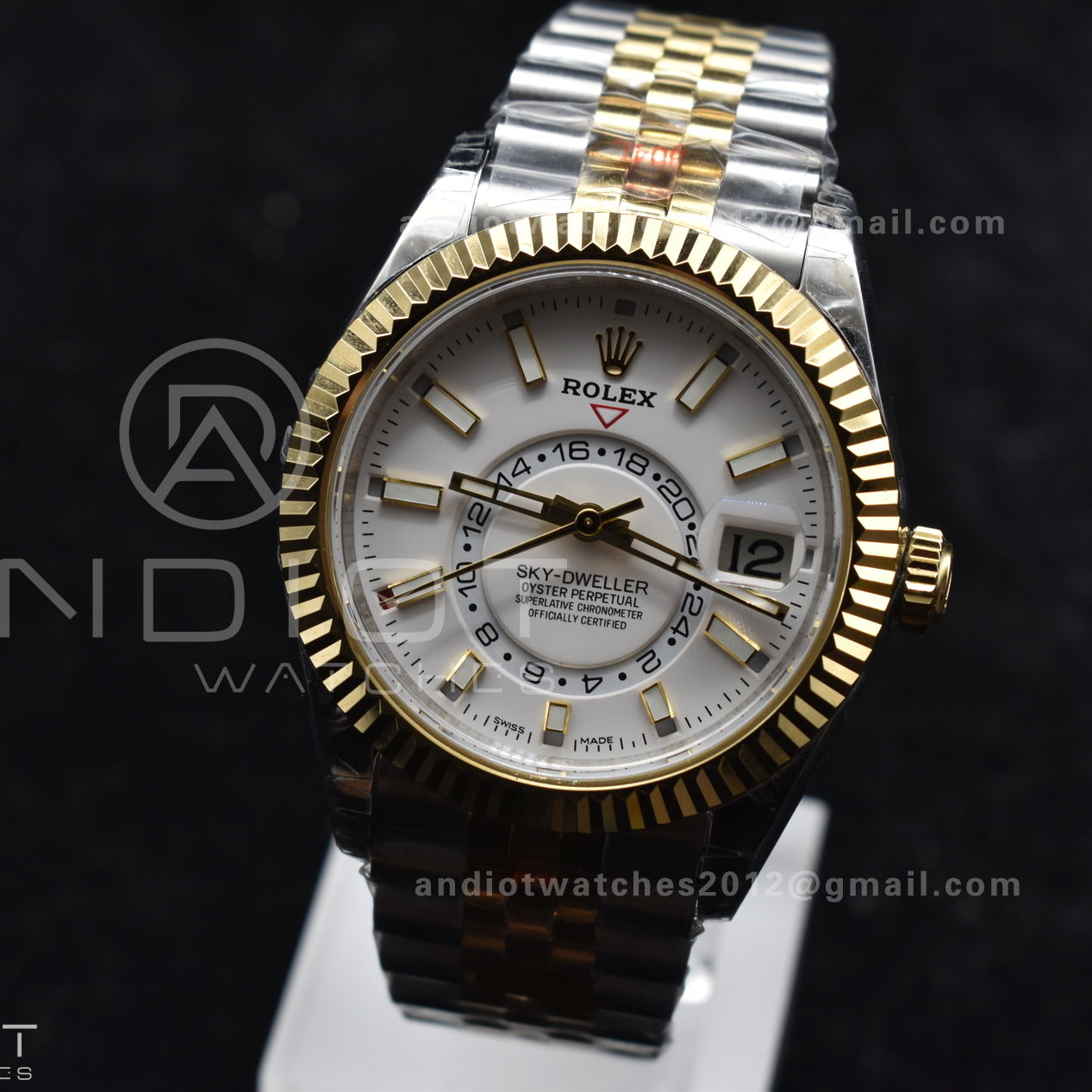 Skydweller SS/YG Noob Best Edition White Dial On SS/YG Bracelet A23J